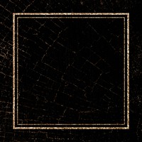 Square frame on black wooden textured background