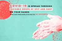 Wash your hands to prevent the spread. This image is part our collaboration with the Behavioural Sciences team at Hill+Knowlton Strategies to reveal which Covid-19 messages resonate best with the public. Learn more about this collection here: <a href="http://rawpixel.com/coronavirus">rawpixel.com/coronavirus</a>