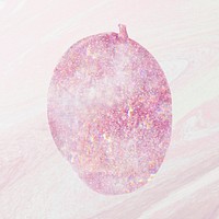 Pink holographic mango sticker design resource illustration