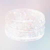Silver holographic sweet macaron design element