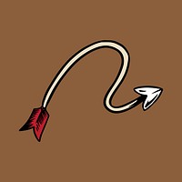 Pop art bent arrow sticker on a brown background vector