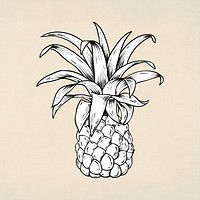 White pineapple sticker design element