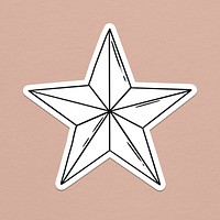 Black and white star icon sticker design element
