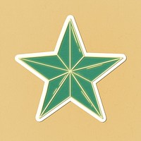 Green star icon sticker design element