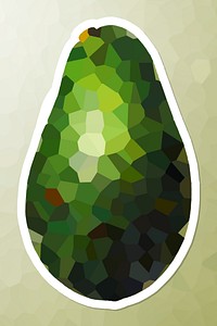 Avocado crystallized style sticker illustration