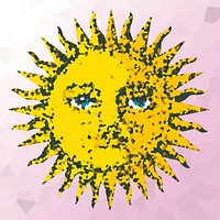 Crystallized sun with a face design resource  