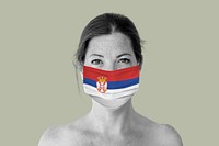 Serbian woman wearing a face mask during coronavirus pandemic