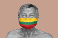 Lithuanian man wearing a face mask during coronavirus pandemic