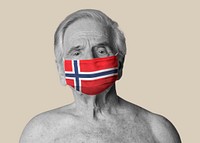 Norwegian man wearing a face mask during coronavirus pandemic