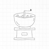 Manual coffee grinder doodle journal sticker vector