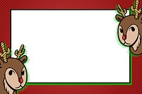 Reindeer on rectangle frame design resource