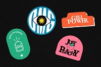 Vintage word sticker badge collection