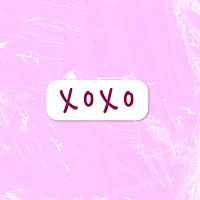 Xoxo typography on pink background vector