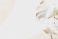 Gold monstera leaf social media banner background