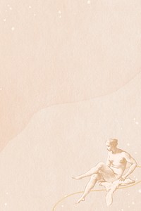 Sitting nude woman drawing background