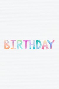 Colorful happy birthday word design
