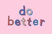 Doodle do better text psd typography on pink