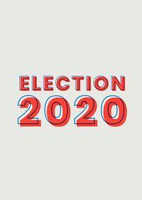 Election 2020 multiply font psd red typography word