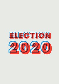 Election 2020 multiply font vector red typography word