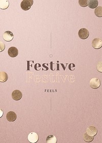 Gold confetti festive pink banner background
