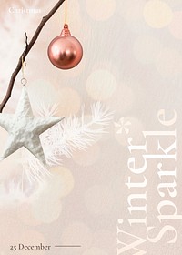 Winter sparkle Christmas season's greetings festive card