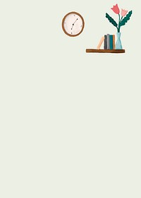 Clock on wall background psd cute drawing with design space