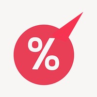 Percent speech bubble, online shopping graphic psd