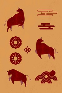 Chinese New Year vector red design elements collection