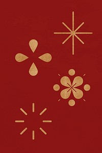 Chinese New Year fireworks vector gold design elements set