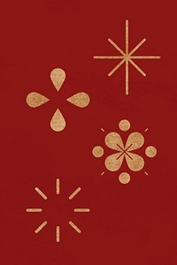 Chinese New Year fireworks psd gold design elements collection