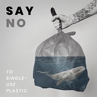 Ocean pollution single-use plastic reduction campaign media remix