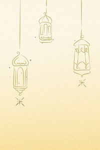 Ramadan background with hanging gold lanterns illustration