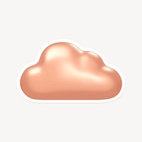 Cloud storage icon sticker with white border