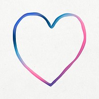 Colorful cute heart in doodle style