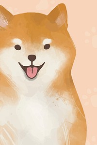 Shiba Inu dog background hand drawn illustration