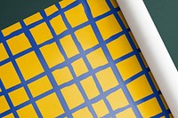 Cute grid pattern, gift wrapping paper in blue and yellow