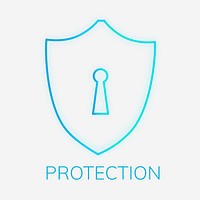 Technology logo vector with shield lock icon in blue tone