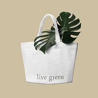 Customizable canvas tote bag mockup, eco friendly product psd
