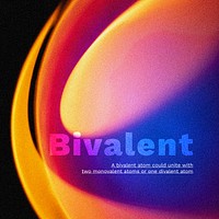 Bivalent word with gradient sunset projector lamp for social media post