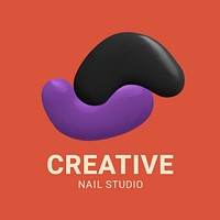 Color paint business logo for creative nail studios