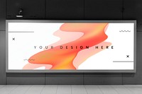 Billboard mockup, advertising sign psd on the wall