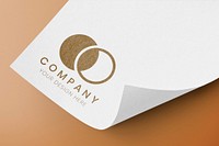 Business logo mockup, gold professional psd design on paper