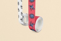 Washi tape mockup, editable design psd