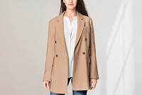 Coat mockup, women's fashion editable design psd