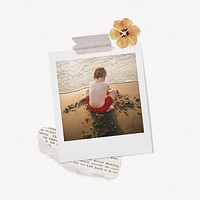 Instant photo frame editable mockup, kid design