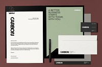 Corporate identity mockup, carbon business psd