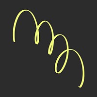 Yellow doodle line, cute graphic element psd