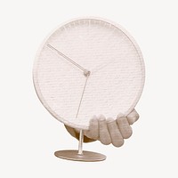 Hand holding clock, working hours remix vector