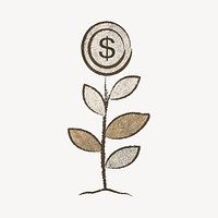 Money tree, finance, business illustration psd