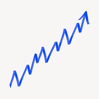 Upward arrow, business growth graphic psd